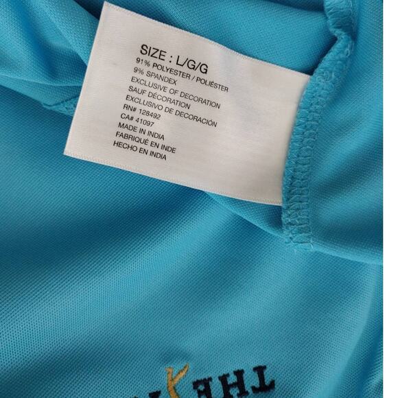 Greg Norman The Players Golf Polo Women's Shirt Size Large Blue Turquoise - Picture 7 of 7